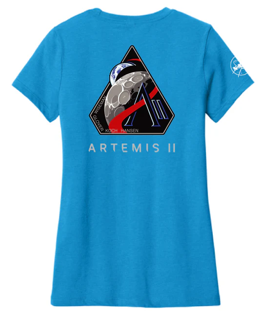 Artemis II Logo with Jared Isaacman Quote on Front Ladies T-Shirt - Image 4