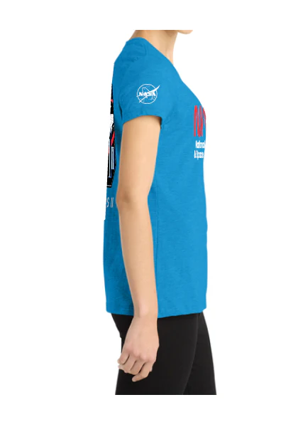 Artemis II Logo with Jared Isaacman Quote on Front Ladies T-Shirt - Image 6