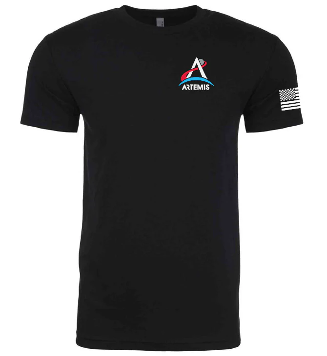 Artemis Program Full Color Logo on Left Chest with Flag on Sleeve T-Shirt