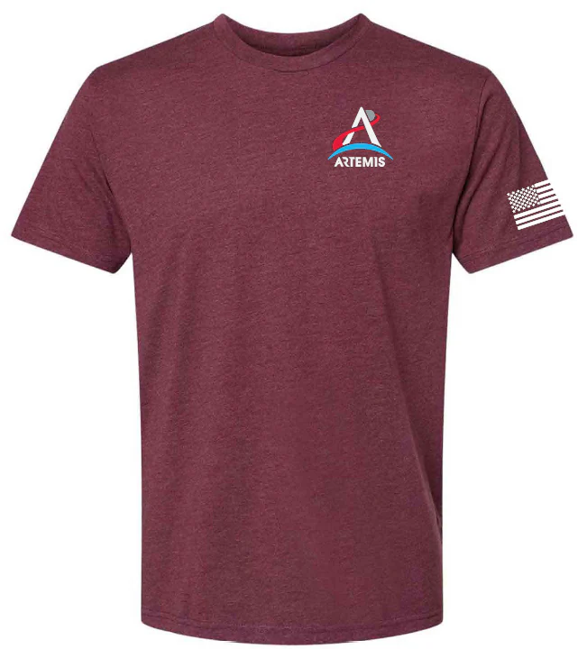 Artemis Program Full Color Logo on Left Chest with Flag on Sleeve T-Shirt - Image 2