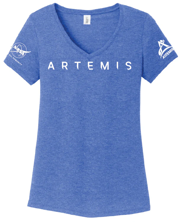 Artemis Program To the Moon and Beyond, NASA logo, Typeface Inter Ladies Shirt