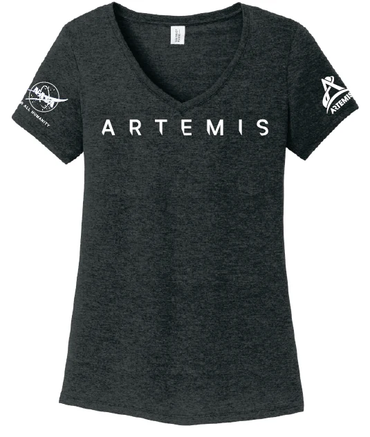 Artemis Program To the Moon and Beyond, NASA logo, Typeface Inter Ladies Shirt - Image 3