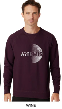 Artemis Text Half Moon Long Sleeve French Terry Crewneck - Image 2