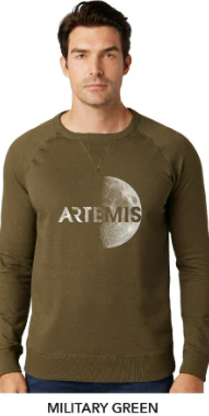 Artemis Text Half Moon Long Sleeve French Terry Crewneck - Image 3