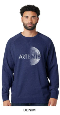 Artemis Text Half Moon Long Sleeve French Terry Crewneck - Image 4