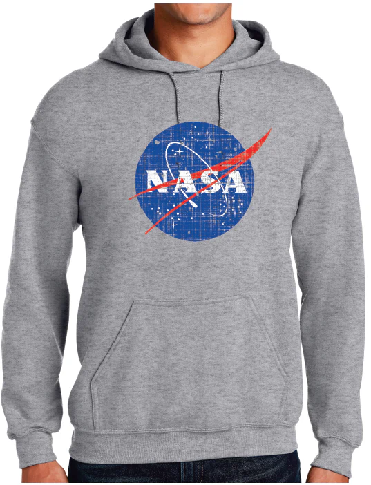 NASA Distressed Logo Gildan Hooded Sweatshirt - Image 2