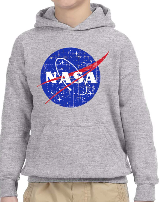 NASA Distressed Logo Gildan Hooded Sweatshirt - Image 3