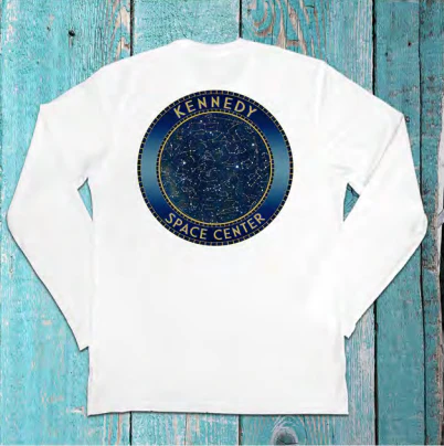 International Space Station Flag Logo SSF 50 Long Sleeve Performance Shirt With Compass Star Chart