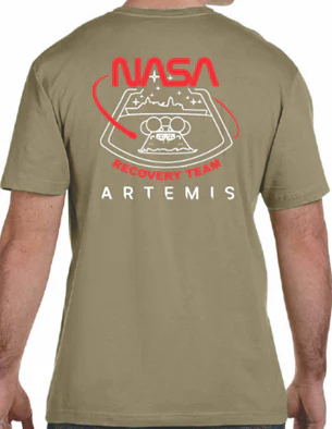 LR 2023 NASA Landing and Recovery ARTEMIS ONLY Screen Printed Next Level T-shirt - Image 3