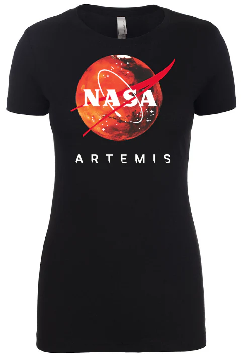 Mars NASA Logo Artemis Ladies T-Shirt DISCO