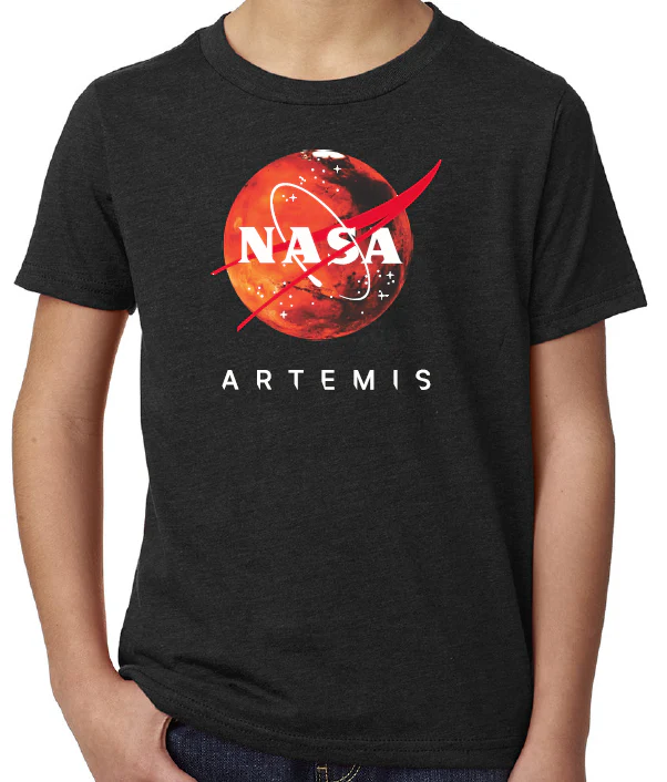 Mars NASA Logo Artemis T-Shirt (Youth Sizes Available) - Image 3