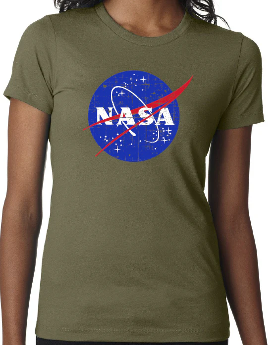 NASA Distressed Logo Ladies T-Shirt - Image 2