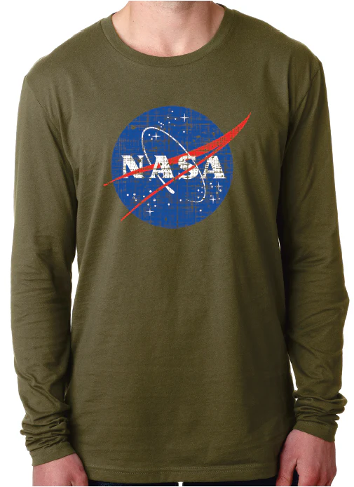 NASA Distressed Logo Next Level Long Sleeve T-Shirt - Image 2