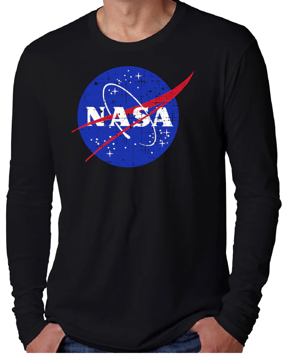 NASA Distressed Logo Next Level Long Sleeve T-Shirt - Image 4