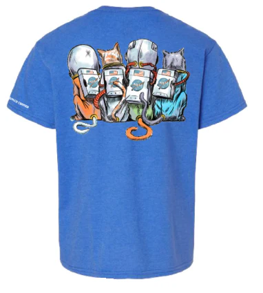 NASA Kennedy Space Center Astronaut Cats Royal Mist T-Shirts (Youth Sizes Available) - Image 2