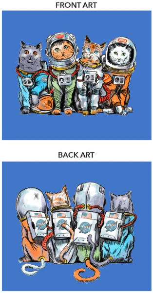 NASA Kennedy Space Center Astronaut Cats Royal Mist T-Shirts (Youth Sizes Available) - Image 3
