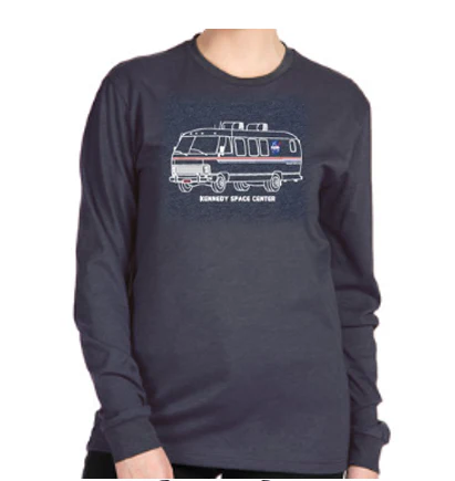 NASA Kennedy Space Center Astrovan Long Sleeve T-shirt with Flag on Back