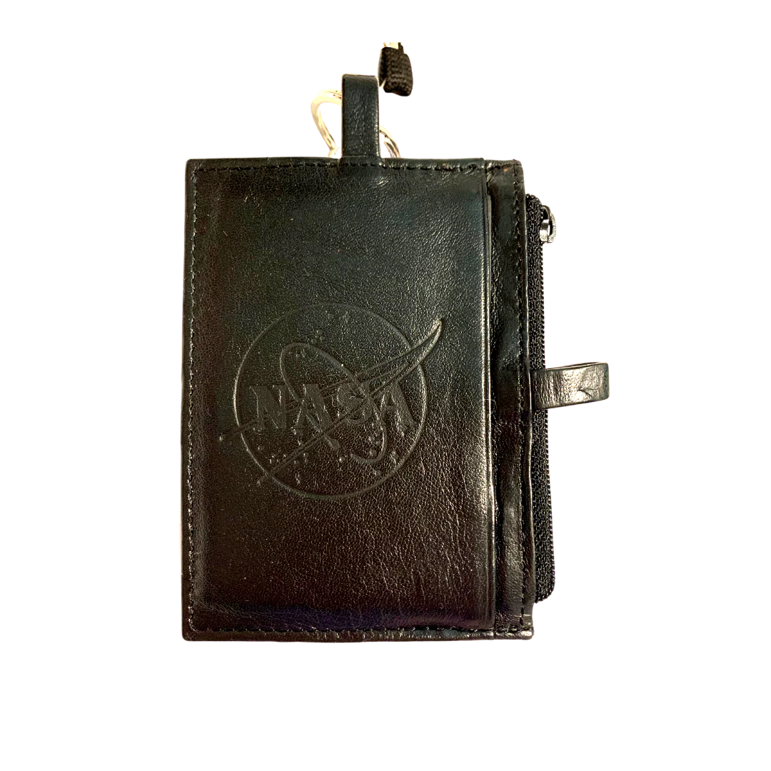 NASA Leather Lanyard Wallet With Embossed NASA Vector Logo