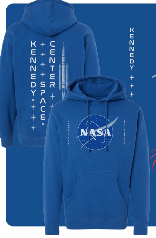 NASA Logo KSC Sparkle Galaxy Puff Hoodie