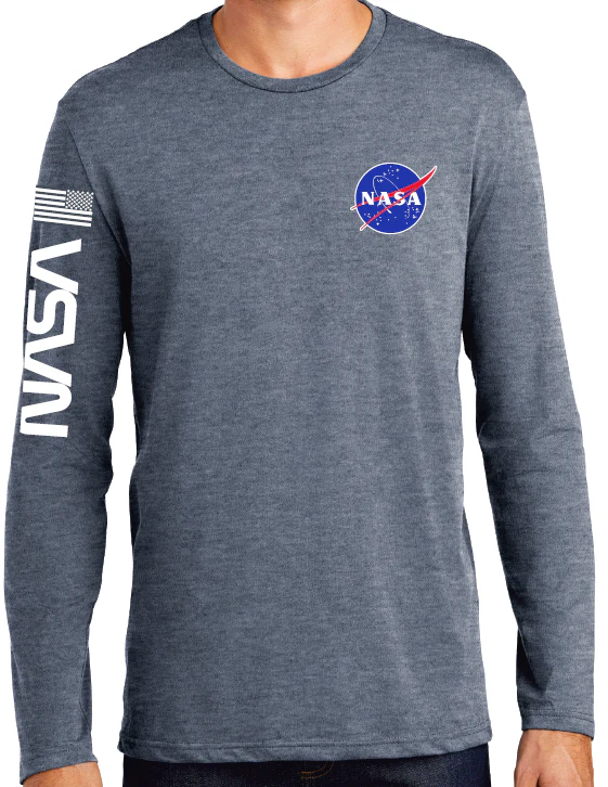 NASA Logo Long Sleeve Shirt with NASA Worm and USA Flag - Image 3