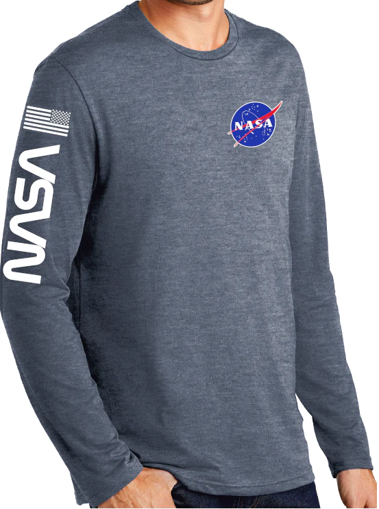 NASA Logo Long Sleeve Shirt with NASA Worm and USA Flag - Image 4