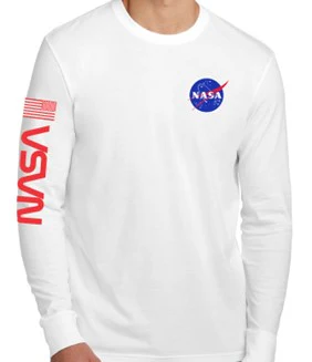 NASA Logo Long Sleeve Shirt with NASA Worm and USA Flag - Image 5