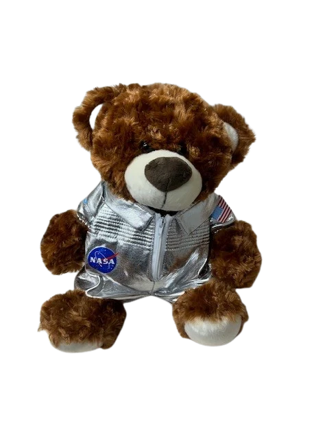 NASA Logo Plush Astronaut Fred and Louie Bears with USA Flag - Image 4