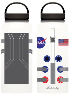 NASA Logo Space Suit With Flag Textured Bottle 22311