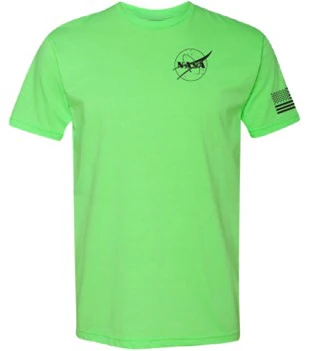Artemis Program Hi Vis T-Shirt with NASA Logo on Back and Flag On Sleeve