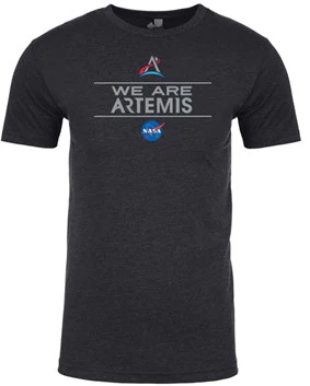 NASA We Are Artemis with Flag on Back T-Shirt (Youth Sizes Available)