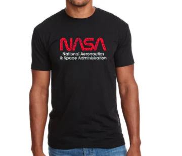 NASA Worm Acronym Distressed T-Shirt - Short or Long Sleeve - Image 3