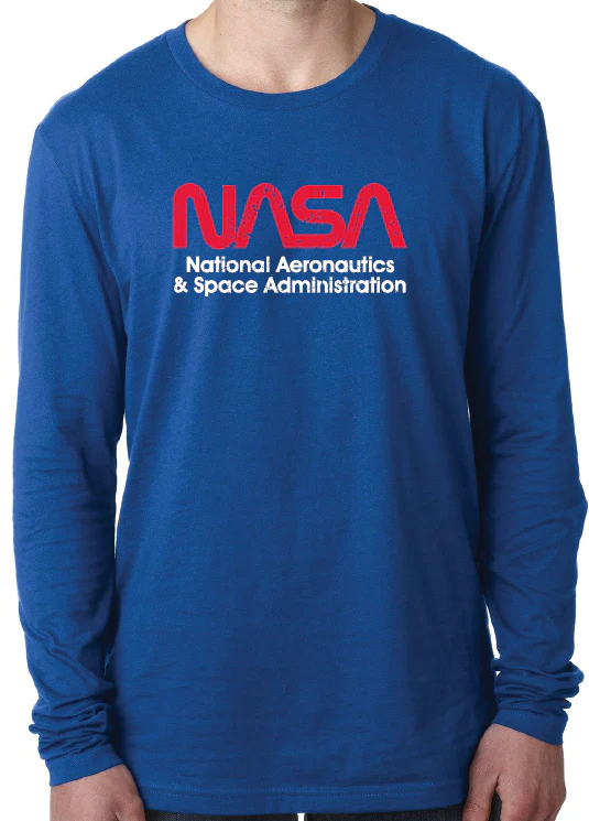 NASA Worm Acronym Distressed T-Shirt - Short or Long Sleeve - Image 4