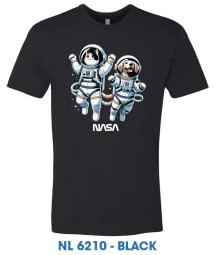 NASA Worm Cat & Dog Astronauts Shirt