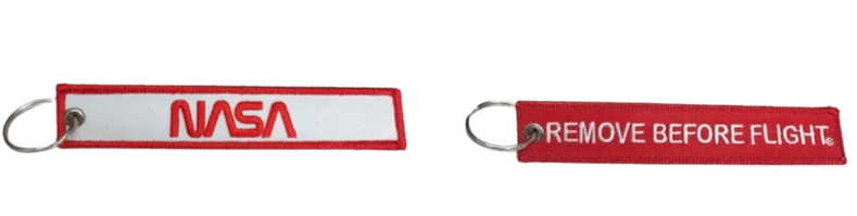 NASA Worm Logo Remove Before Flight Keychain 30652