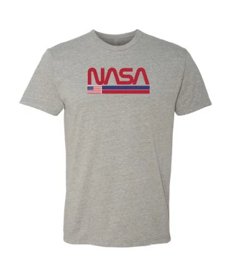 NASA Worm Logo With Flag Lines T-Shirt