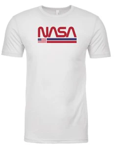 NASA Worm Logo With Flag Lines T-Shirt - Image 2