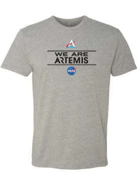 NASA We Are Artemis with Flag on Back T-Shirt