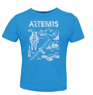 Artemis Typeface Space Themed Sparkly Youth Shirt With Flag (Toddler Sizes Available) - Image 5
