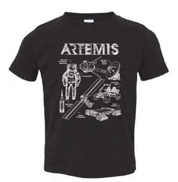 Artemis Typeface Space Themed Sparkly Youth Shirt With Flag (Toddler Sizes Available) - Image 8